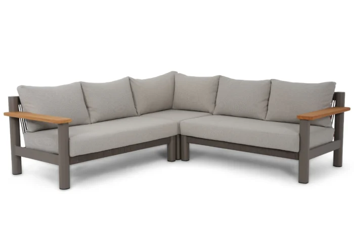 Santika Furniture Yolano hoek loungeset 3-delig - Taupe-naturel-bruin