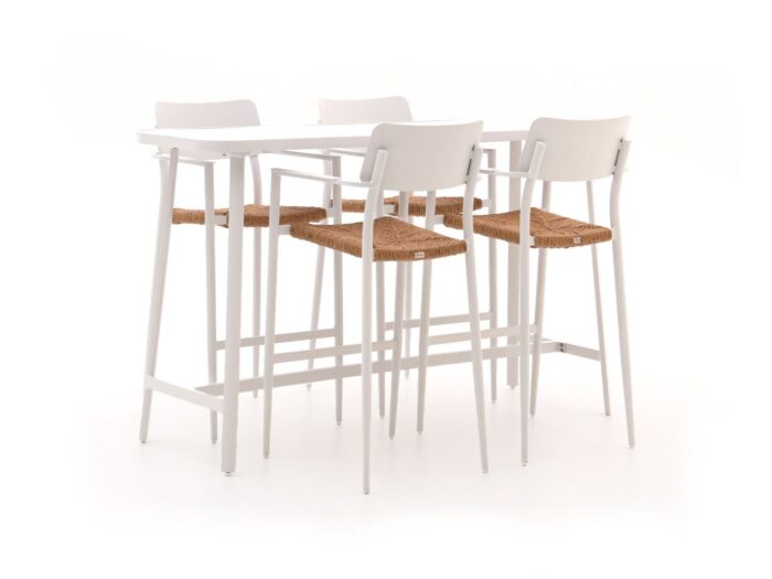 Bellagio tuinmeubelen Cino 175cm barset 5-delig stapelbaar – Wit