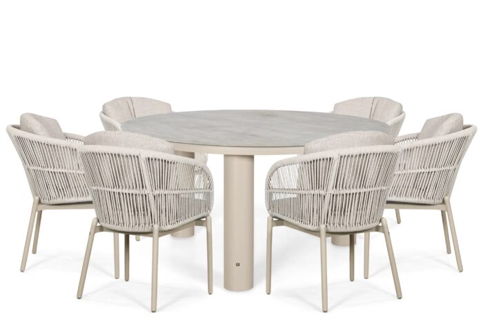 Lifestyle Garden Furniture Monaco/Arancia 150 cm dining tuinset 7-delig – Zand/Beige
