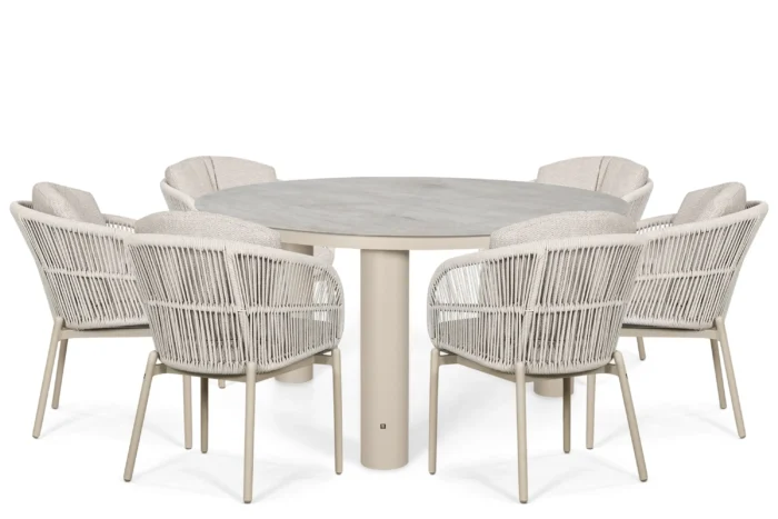 Lifestyle Garden Furniture Monaco/Arancia 150 cm dining tuinset 7-delig - Zand/Beige