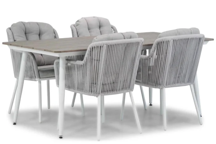 Santika Furniture Tendenza/Yala 180 cm dining tuinset 5-delig - Wit