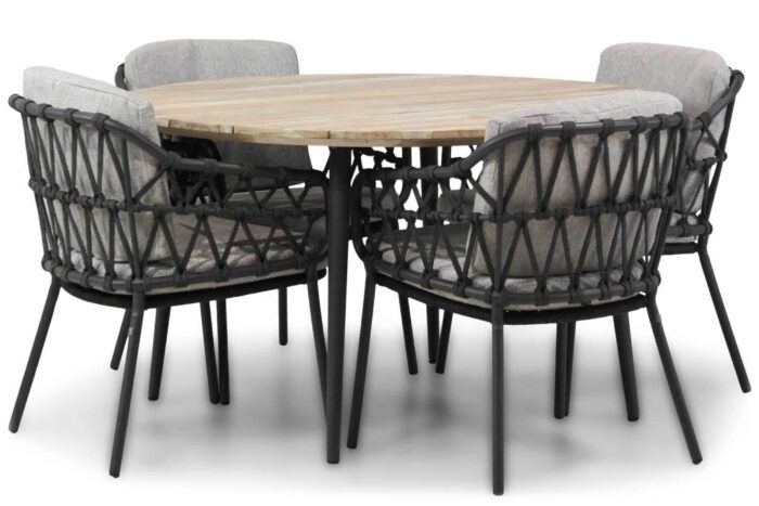 4 Seasons Outdoor Seasons Calpi/Montana 130 cm dining tuinset 5-delig – Grijs-antraciet
