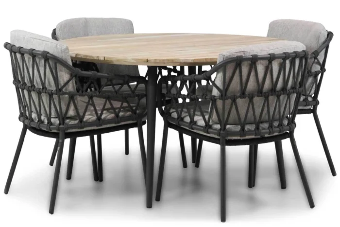 4 Seasons Outdoor Seasons Calpi/Montana 130 cm dining tuinset 5-delig - Grijs-antraciet