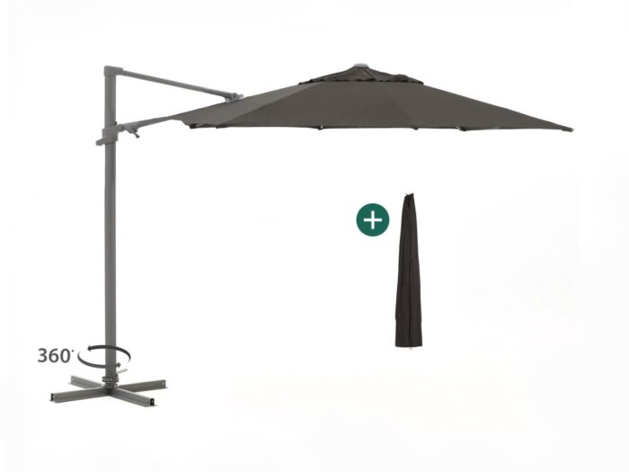 Shadowline Francisco zweefparasol ø 330cm Laagste prijsgarantie! – Zwart