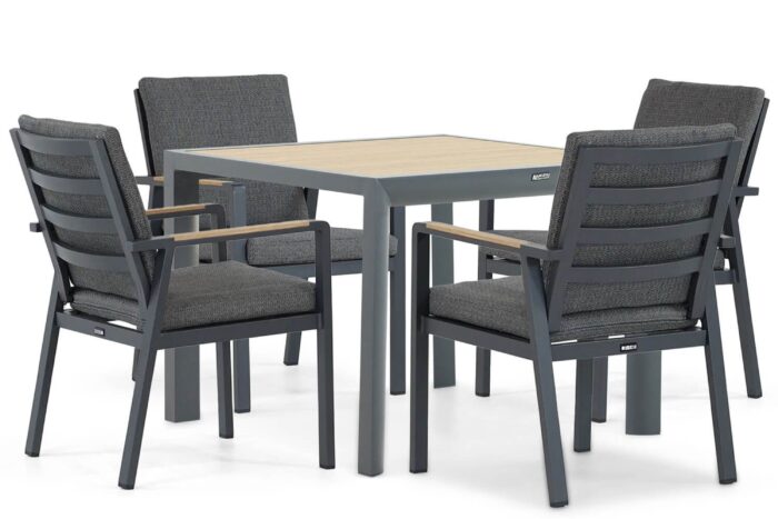 Lifestyle Garden Furniture Marseille/Borello 100 cm dining tuinset 5-delig – Grijs-antraciet