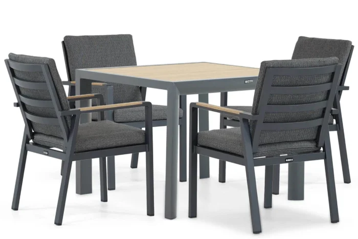 Lifestyle Garden Furniture Marseille/Borello 100 cm dining tuinset 5-delig - Grijs-antraciet