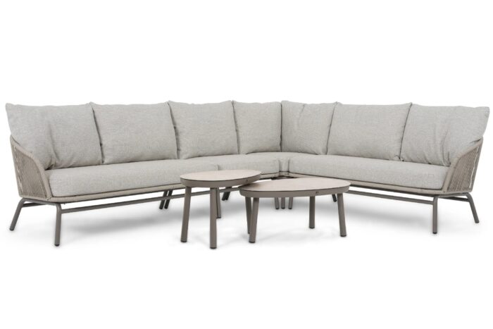 Coco Livo hoek loungeset 6-delig – Taupe-naturel-bruin