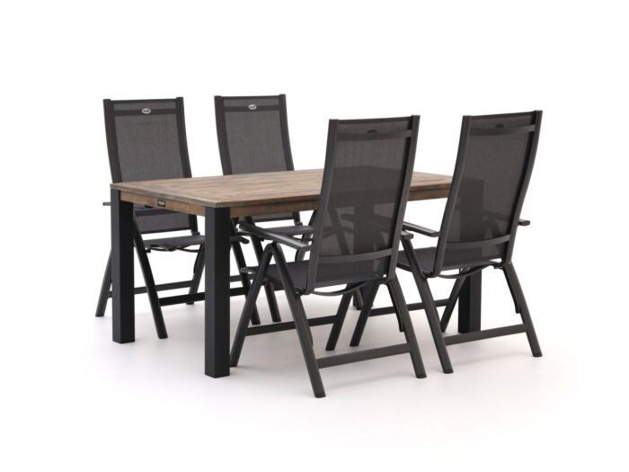 Hartman tuinmeubelen Hartman Troy/ROUGH-S 160cm dining tuinset 5-delig verstelbaar Laagste prijsgarantie! – Grijs
