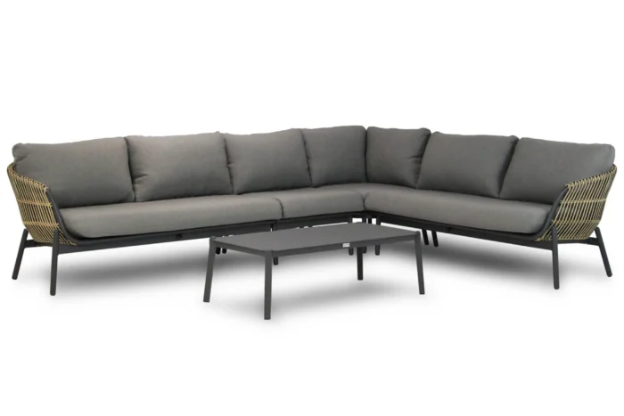 Coco Nathan/Rimini hoek loungeset 5-delig - Taupe-naturel-bruin