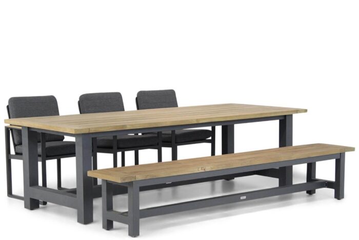 Santika Furniture Zaga/San Francisco 260 cm dining tuinset 5-delig – Grijs-antraciet
