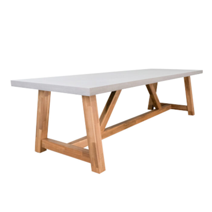 BUITEN living Veltis dining tuintafel 10 personen | polystone + hardhout | betonlook | 350cm