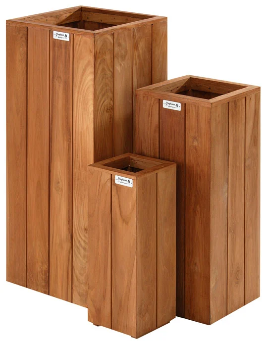 Bloembak plantenbak Bangkirai hardhout 70cm hoog