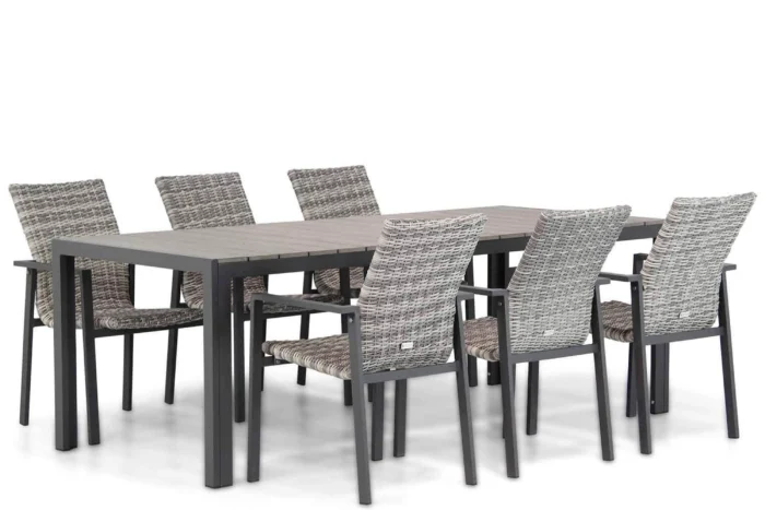 Lifestyle Garden Furniture Upton/Young 217 cm dining tuinset 7-delig - Grijs-antraciet