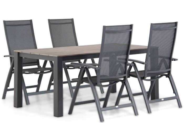 Presto Donato/Valley 180 cm dining tuinset 5-delig – Grijs-antraciet
