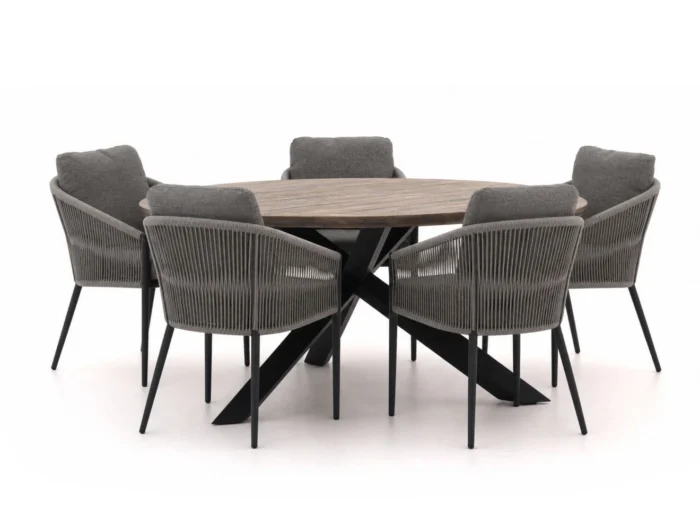 Bellagio tuinmeubelen + 15% kassakorting | Bellagio Mineo/ROUGH-Y ø 150cm dining tuinset 6-delig