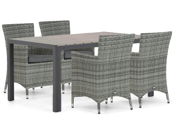 Domani Furniture Miami/Young 155 cm dining tuinset 5-delig – Grijs-antraciet