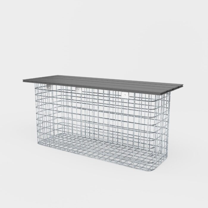 GABIONA Tuinbank 102 x 50 x 32 cm MW 5 x 5 cm thermisch verzinkt, met gerecycled bovenblad in antraciet