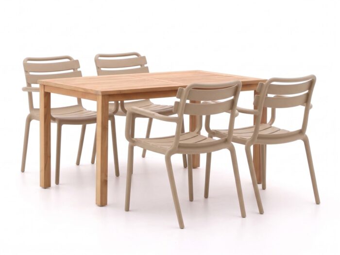 Forza Furniture Forza Vico/Liverpool 145cm dining tuinset 5-delig stapelbaar Laagste prijsgarantie!