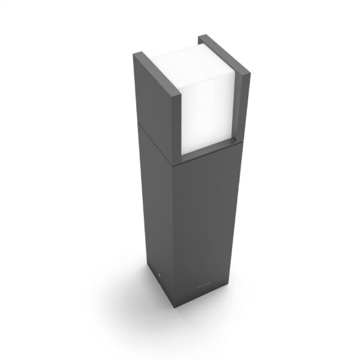 Philips Arbour sokkellamp voor buiten warmwit licht klein verlichting – grijs;zwart