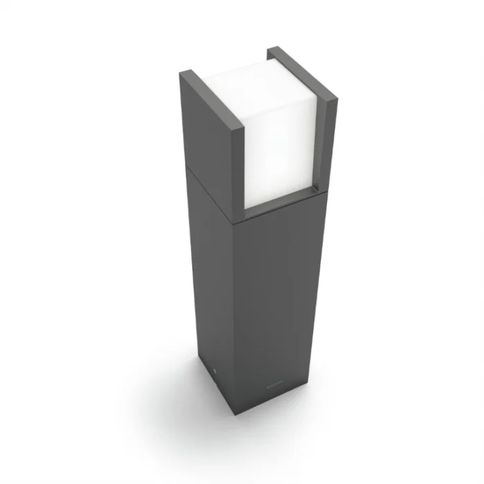Philips Arbour sokkellamp voor buiten warmwit licht klein verlichting - grijs;zwart