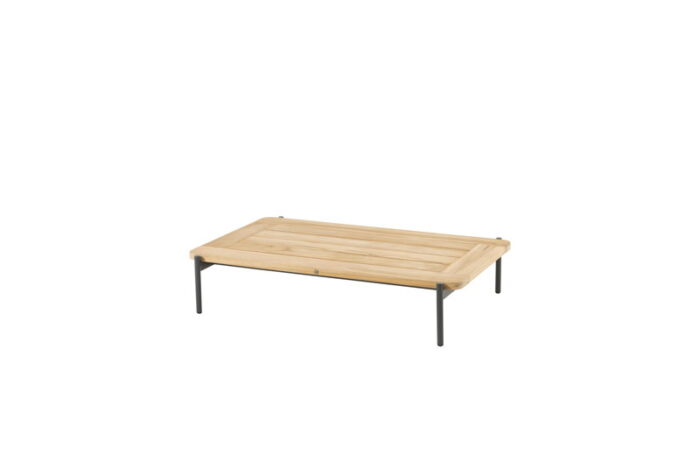 4so Yoga Coffee Tafel Natural Teak Antracite 120 x 75 x 25 cm – zwart