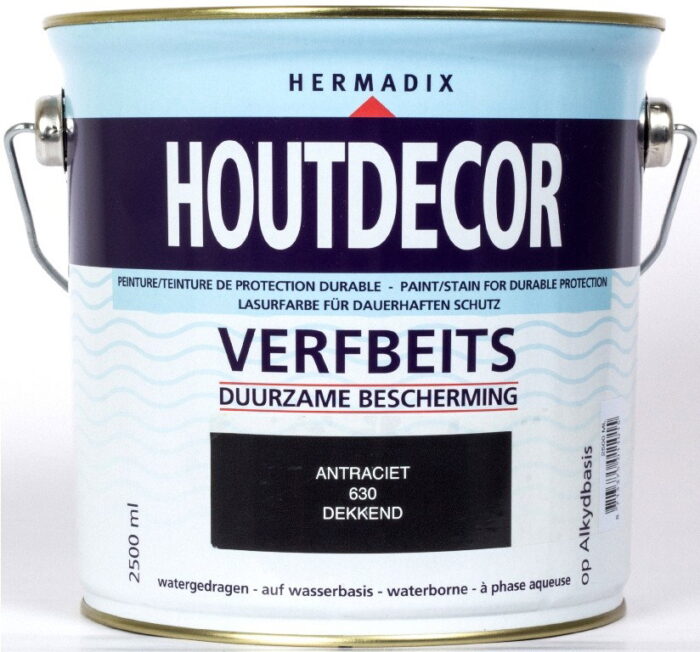 Hermadix Houtdecor 630 antraciet 2500ml – zwart