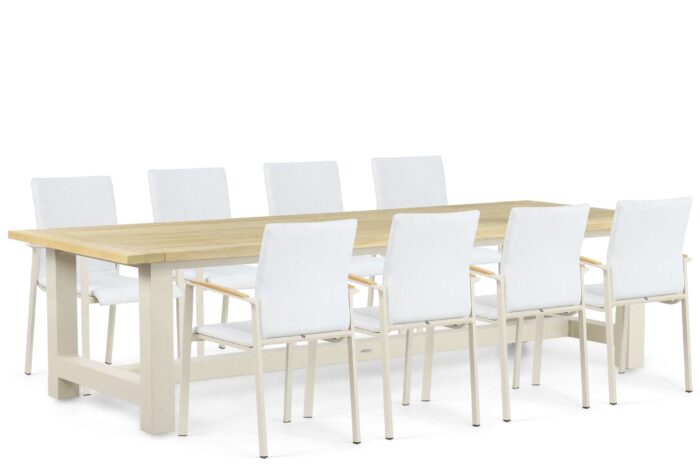 Lifestyle Garden Furniture Brandon/San Francisco 300 cm dining tuinset 9-delig – Taupe-naturel-bruin