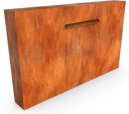 Geroba Cascadi Cortenstaal Watervalelement naast vijver 1250 x 250 x 1600 mm - bruin
