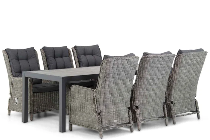 Garden Collections Kingston/Residence 220 cm dining tuinset 7-delig - Grijs-antraciet