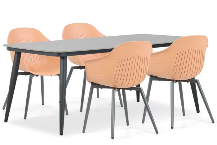 Lifestyle Garden Furniture Lissabon/Vienna 180 cm dining tuinset 5-delig – Oranje