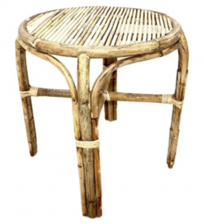 Van der leeden Bijzettafel Rattan dia. 50×45 cm