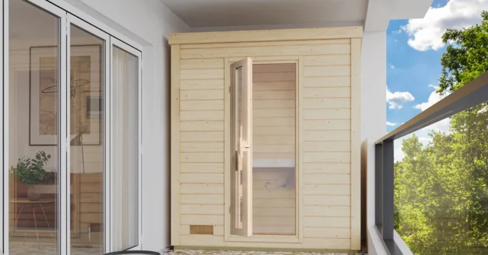Karibu | Hytti 0 Buitensauna | Terragrijs | Kachel 9 kW Externe Bediening
