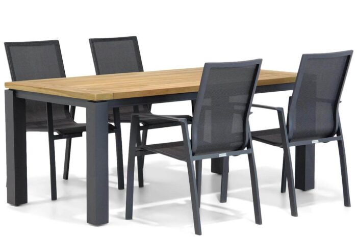 Lifestyle Garden Furniture Ultimate/Veneto 180 cm dining tuinset 5-delig – Grijs-antraciet