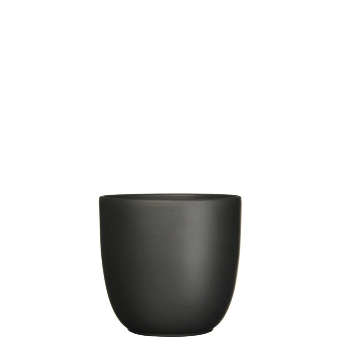 Mica decorations Bloempot Pot rond es/17 tusca 18.5 x 19.5 cm zwart mat Mica