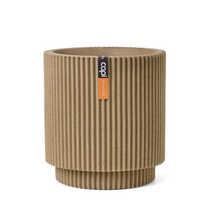 Capi europe Vaas cilinder Groove NL 36×38 beige bloempot