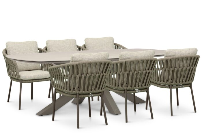 Coco Viento/Voyage 240×120 cm dining tuinset 7-delig – Zand/Beige