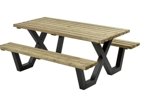 Talen buitenmeubelen Picknicktafel geimpregneerd metalen frame 230×160 cm