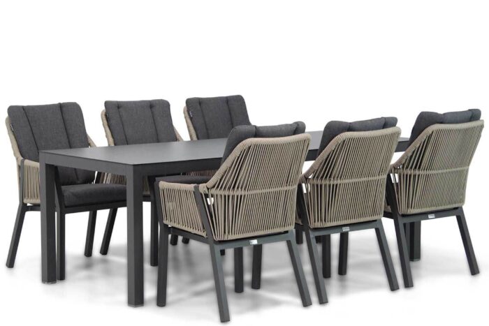 Lifestyle Garden Furniture Verona/Madras 220 cm dining tuinset 7-delig – Taupe-naturel-bruin