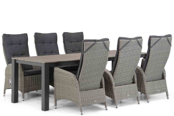 Garden Collections Lincoln/Valley 240 cm dining tuinset 7-delig – Grijs-antraciet
