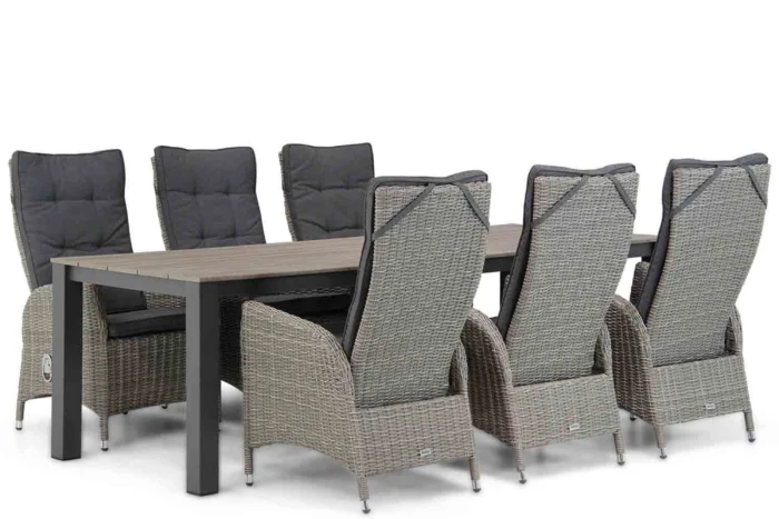 Garden Collections Lincoln/Valley 240 cm dining tuinset 7-delig - Grijs-antraciet
