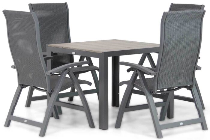 Presto Tarenta/Young 92 cm dining tuinset 5-delig – Grijs-antraciet