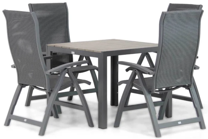 Presto Tarenta/Young 92 cm dining tuinset 5-delig - Grijs-antraciet