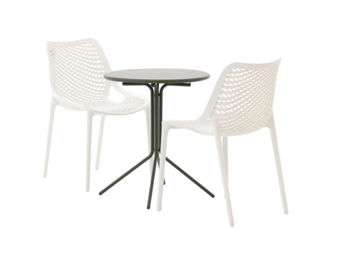 Forza Furniture Ripi/Aziano ø 60cm balkonset 3-delig stapelbaar - Groen