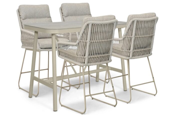 Lifestyle Garden Furniture Vicente/Tavano 150×75 cm barset 5-delig – Zand/Beige