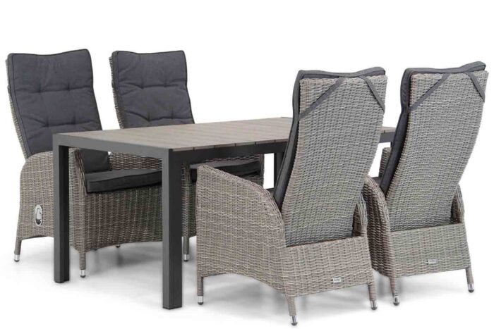 Garden Collections Lincoln/Young 155 cm dining tuinset 5-delig – Grijs-antraciet
