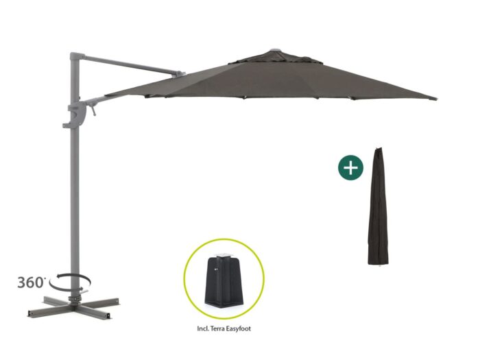 Shadowline Francisco zweefparasol ø 330cm Laagste prijsgarantie! – Zwart