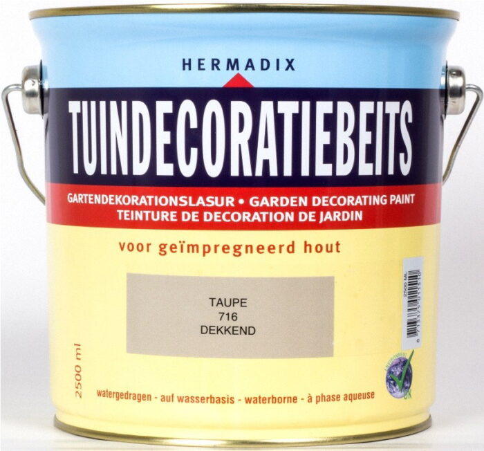 Hermadix Tuindecoratiebeits 716 taupe 2500 ml – wit