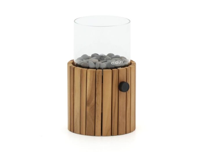 Cosiscoop Timber round gaslantaarn ø 18cm (h:30cm) – Bruin