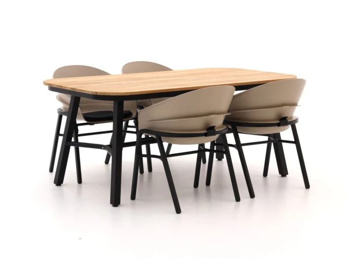 Hartman tuinmeubelen Tubb dining tuinset 185cm 5-delig verstelbaar - Taupe