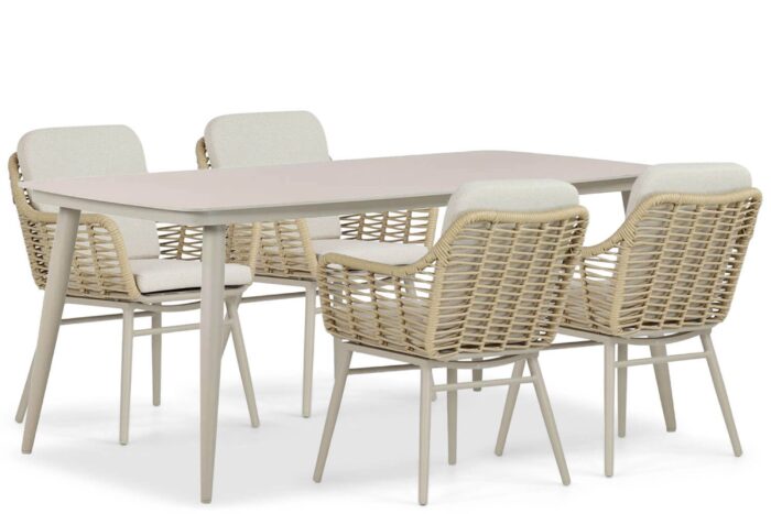 Coco Antoni/Vienna 180 cm dining tuinset 5-delig – Taupe-naturel-bruin